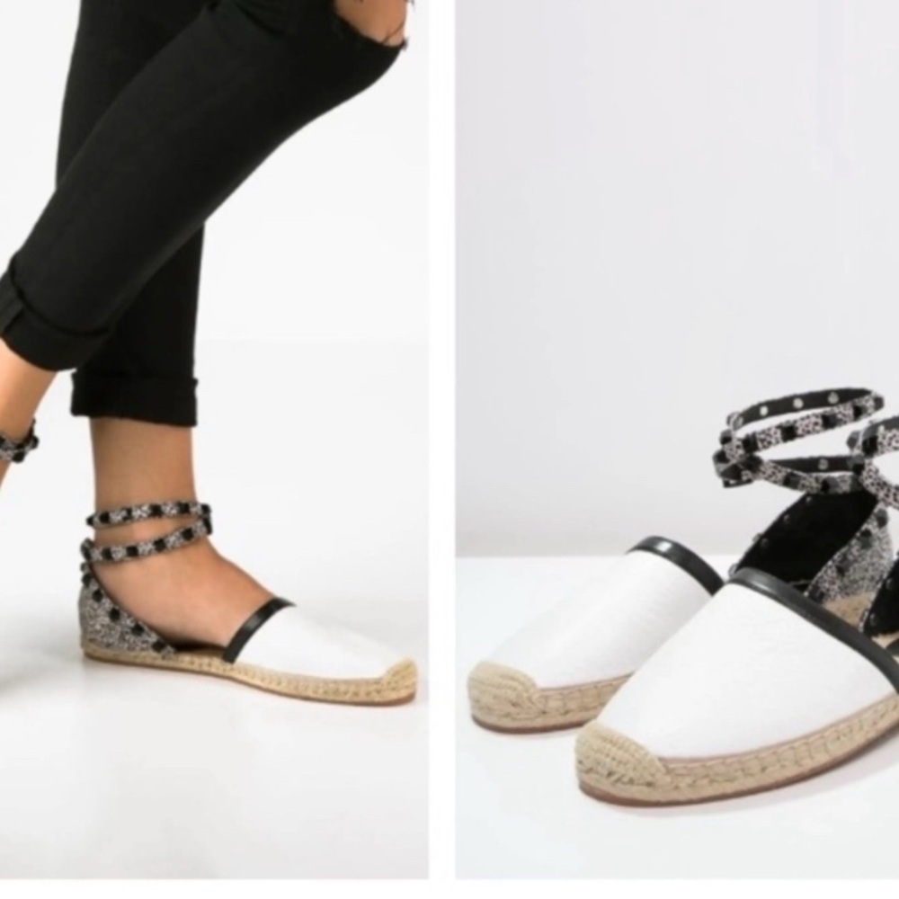 Rebecca Minkoff Stylish Black and White Espadrilles